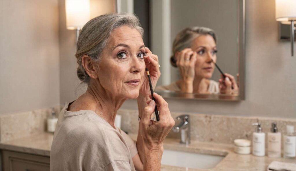Augen größer schminken ab 50: Die Technik gegen hängende Lider